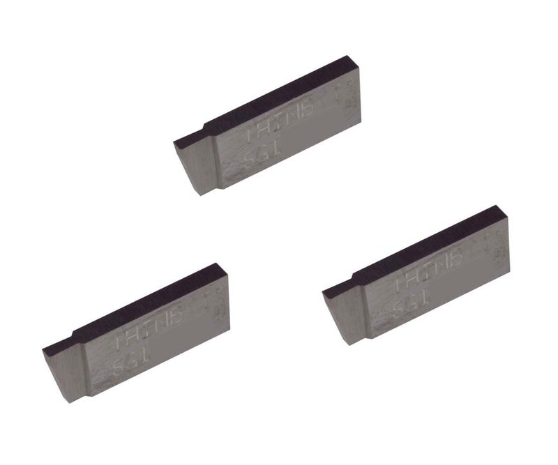 LITTLEBIT THINBIT 3 Pack SGI045D5 0.045" Width 0.100" Depth, Uncoated Carbide, Sharp Corner, Grooving Insert for Non-Ferrous Alloys, Aluminium and Plastic Without Interrupted Cuts - Image 1